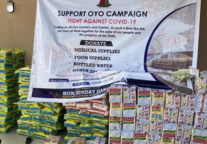 Sports Minister Distributes Coronavirus Relief Materials To Five LGAs In  Oyo