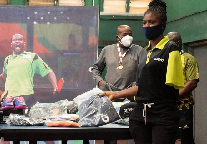 Africa Best Tennis Player, Aruna Quadri donates training gear to Paralympians
