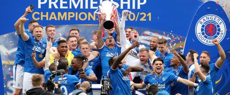 Super Eagles’ Aribo, Balogun Celebrate As Invincible Rangers Lift Scottish Premier League Crown