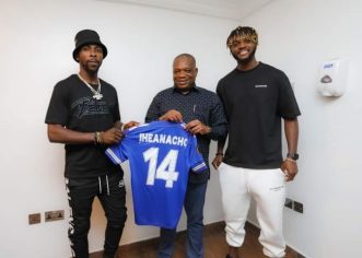 Africa’s Pillar Of Sports, Orji Kalu Hosts Super Eagles Stars Iheanacho, Awaziem In Abuja