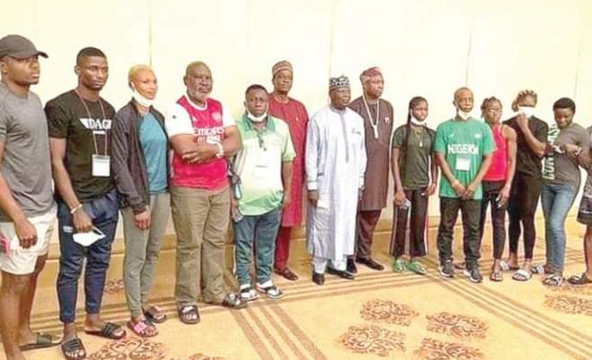 NATIONAL SHAME: Nigeria Olympic Contingents Arrive Tokyo In Arsenal Jersey