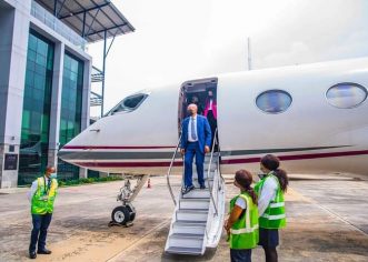CAF President, Patrice Motsepe Arrives Lagos For Aisha Buhari Invitational Tournament