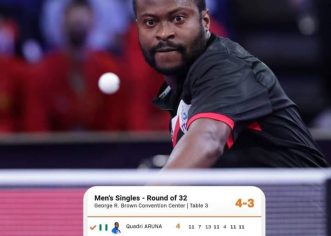 Aruna Quadri Defeats India’s Gnanasekaran To Reach WTT Championship Last 16
