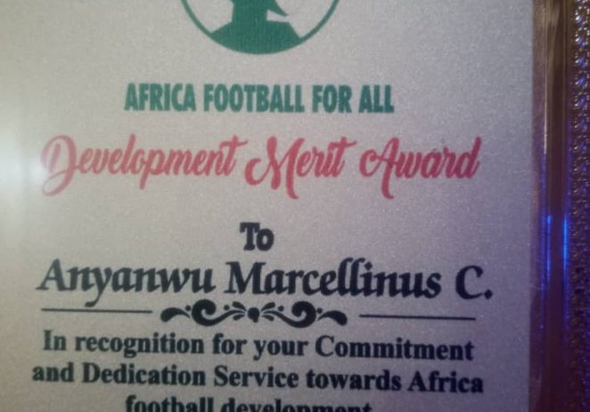 Former NFF Presidential Aspirant Marcello Anyanwu Bags Continental Award In Football Development