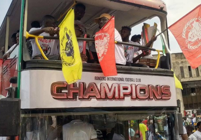 NPFL Title Triumph: Gov. Mbah Splashes ₦150 Million on Rangers, Gifts Land; Assures CAF Champions League to be Played in Enugu
