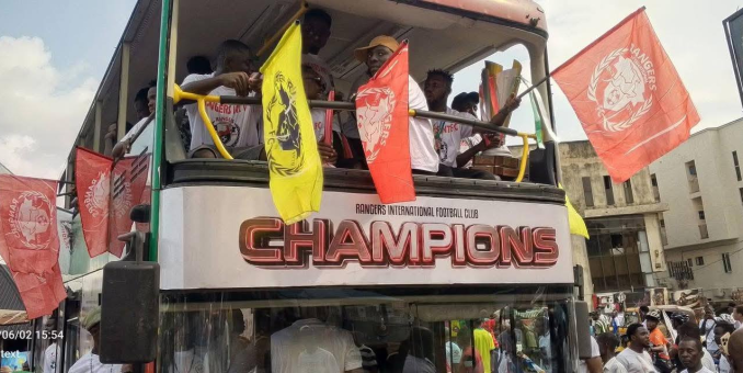 NPFL Title Triumph: Gov. Mbah Splashes ₦150 Million on Rangers, Gifts Land; Assures CAF Champions League to be Played in Enugu