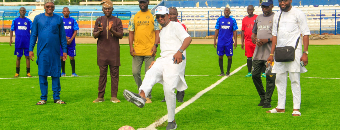 Nasarawa Veteran Footballers honour Gov. Sule’s SA on Governor’s Office Hon. Abubakar on Birthday